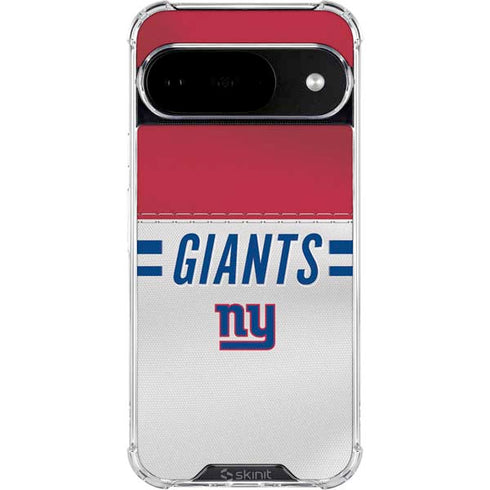 NFL New York Giants White Striped Google Pixel 10 Clear Case